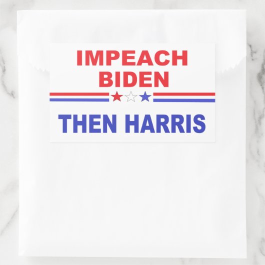 Impeach Biden Dann Harris Rechteckiger Aufkleber (Tasche)