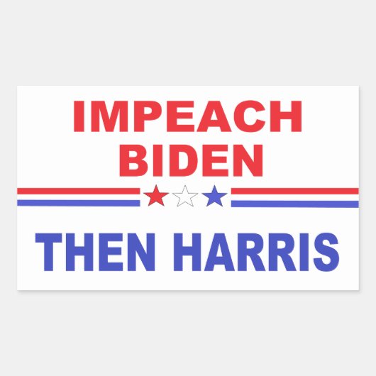 Impeach Biden Dann Harris Rechteckiger Aufkleber (Vorderseite)