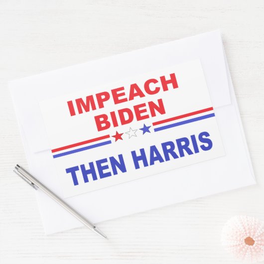 Impeach Biden Dann Harris Rechteckiger Aufkleber (Umschlag)