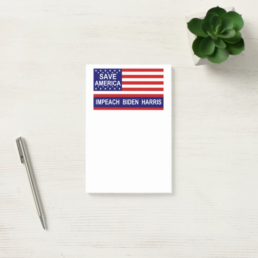 Impeach Biden Harris Post-it Klebezettel (Büro)