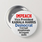 Impeach Democratic VP Harris Button (Vorne & Hinten)