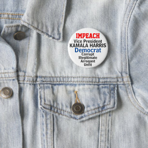 Impeach Democratic VP Harris Button