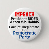 Impeach Democrats Biden Harris Button (Vorderseite)