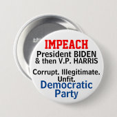 Impeach Democrats Biden Harris Button (Vorne & Hinten)