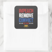 Impeach entfernen verurteilen König 4. Juli Quadratischer Aufkleber (Tasche)
