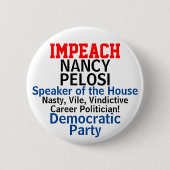 Impeach Lautsprecher Pelosi Blue Demokrat Button (Vorderseite)
