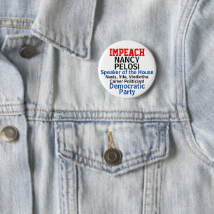 Impeach Lautsprecher Pelosi Blue Demokrat Button
