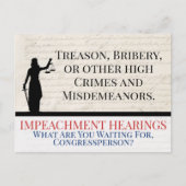 Impeach Trump High Crimes Misdemeanors Justice Postkarte (Vorderseite)
