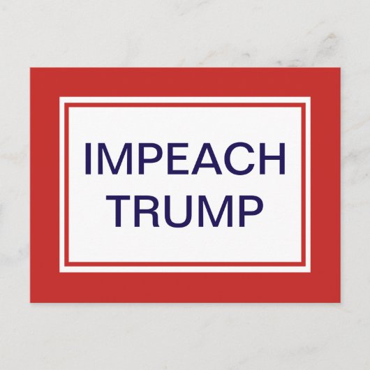 Impeach Trump Red und White Postkarte (Vorderseite)
