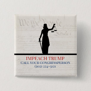 Impeach Trump Ruft den Kongress Lady Justice Button
