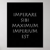 Imperare sibi maximum imperium est poster (Vorne)