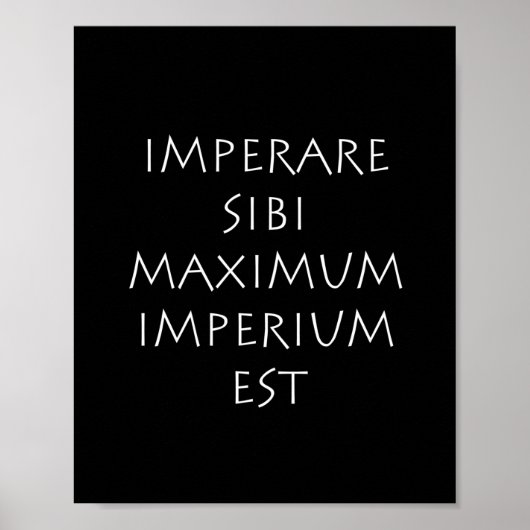 Imperare sibi maximum imperium est poster (Vorne)