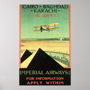 IMPERIAL AIRWAS Air Service Retro Airlines Poster