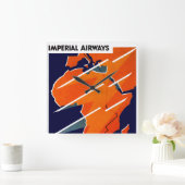 Imperial Airways Africa Quadratische Wanduhr (Zuhause)