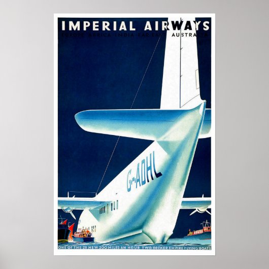 Imperial Airways Airlines Vintage Travel Poster (Vorne)