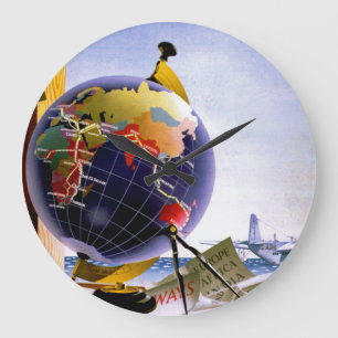 Imperial Airways Globe Große Wanduhr