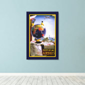 Imperial Airways Globe Leinwanddruck (Insitu (Holzboden))