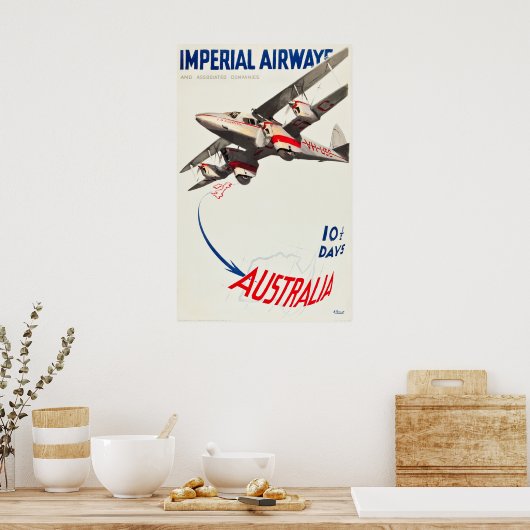 Imperial Airways Reiseplakat Poster (Küche)