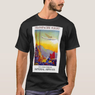Imperial Airways Vintage Transpazifische Flugdruck T-Shirt