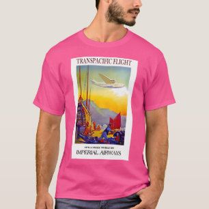Imperial Airways Vintage Transpazifische Flugdruck T-Shirt
