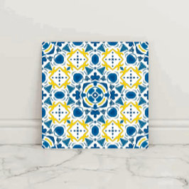 Imperial Blue Elegant Geometric Mosaic Fliese