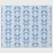 Imperial Dragon in Blue Porcelain Geschenkpapier (Flach)