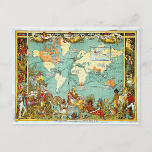 Imperial Federation Map of the World Showi Postkarte