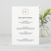 Imperial Luxe Hochzeitsmenü – Empfangsstil A Menükarte (Stehend Vorderseite)