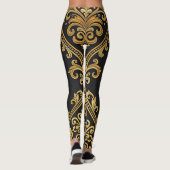 Imperial Majesty Seamless Pattern – Gold and Black Leggings (Rückseite)