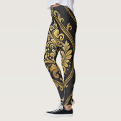 Imperial Majesty Seamless Pattern – Gold and Black Leggings (Links)