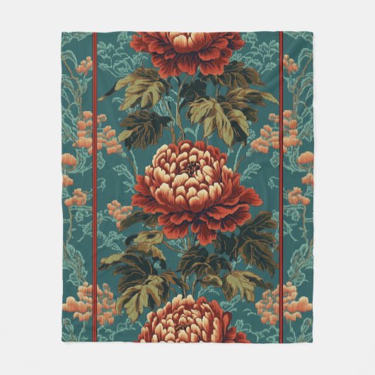 Imperial Peony Tapestry Fleecedecke (Vorderseite)