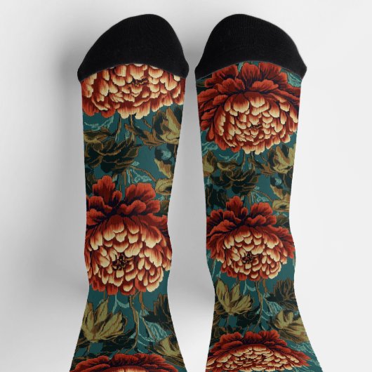 Imperial Peony Tapestry Socken (Oben)