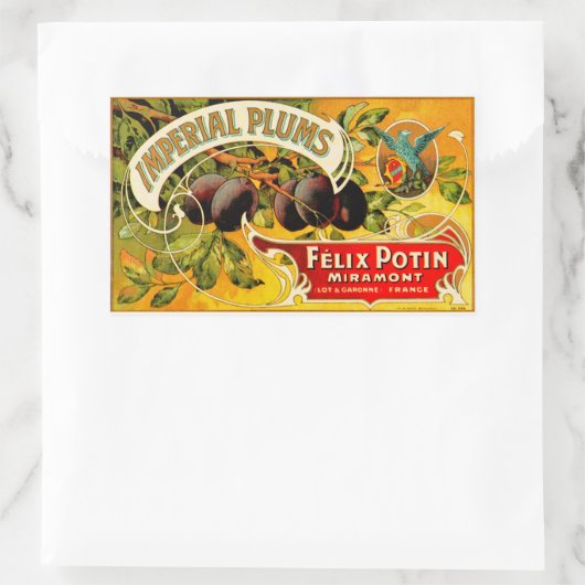 Imperial Plums Rechteckiger Aufkleber (Tasche)