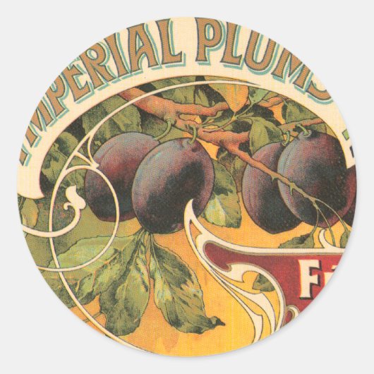 Imperial Plums Runder Aufkleber (Vorderseite)