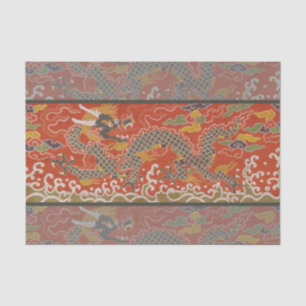 Imperial Rot & Schwarz Drachen Seidenmuster Seidenpapier