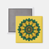 Imperial Solar Flower Mandala Luxury Keychain Magnet (Vorderseite/Rückseite)