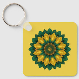 Imperial Solar Flower Mandala Luxury Keychain Schlüsselanhänger