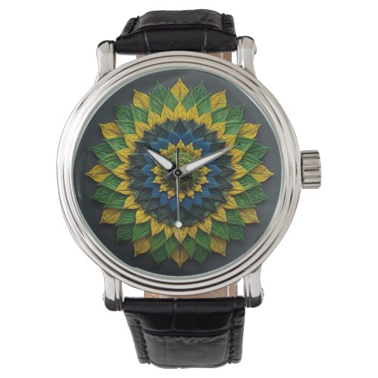 Imperial Solar Leaf Mandala Luxury Keychain - Emer Armbanduhr (Vorderseite)