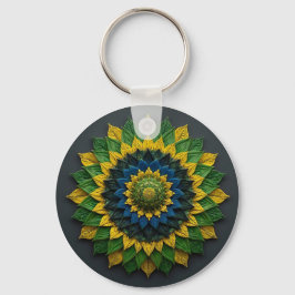 Imperial Solar Leaf Mandala Luxury Keychain - Emer Schlüsselanhänger