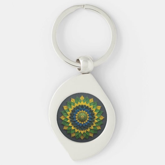 Imperial Solar Leaf Mandala Luxury Keychain - Emer Schlüsselanhänger (Vorderseite)