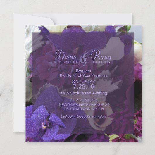 Imperial Wedding Flowers Einladung (Rückseite)