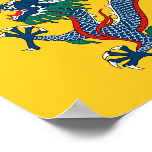 Imperial Yellow Dragon Flag, Qing Dynasty (China) Poster (Ecke)