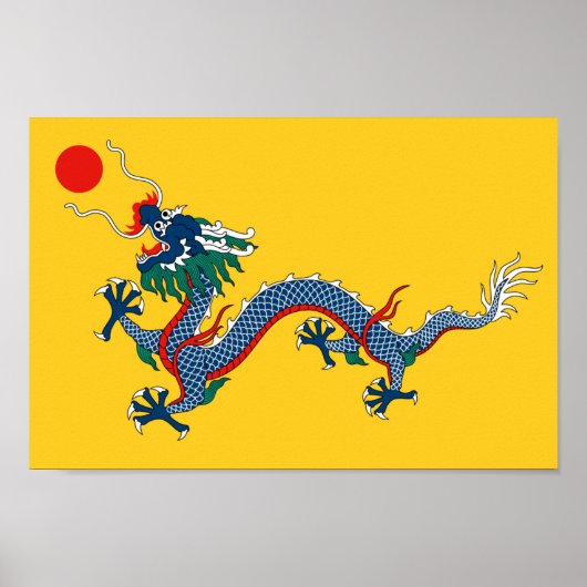Imperial Yellow Dragon Flag, Qing Dynasty (China) Poster (Vorne)
