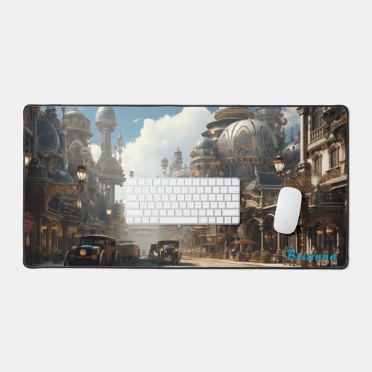 Imperiale Intrige: Steampunk Hauptstadt Street Vie Schreibtischunterlage (Tastatur & Maus)