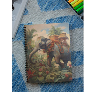 Imperialer Elefant & Goldener Pavillon Vintage Notizblock