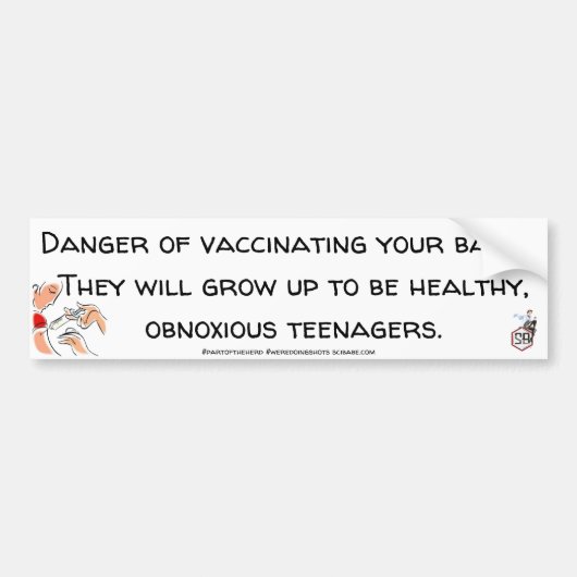 Impfenrisiko: Gesunde, abscheuliche Jugendliche Autoaufkleber (Vorne)