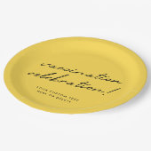 Impffeier | Modernes Gelbes Party Pappteller (Schrägansicht)
