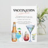 Impffeier | Wir wurden geimpft Einladung (Stehend Vorderseite)