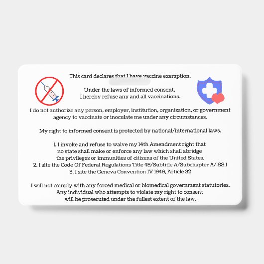 Impfkarte Ausweis (Vorderseite)