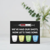 Impfschüsse Feiern Funny Party Postkarte (Stehend Vorderseite)